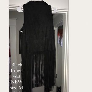 Black fringe vest
